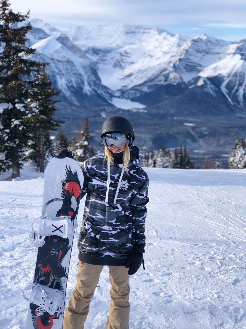 Snow Camo Tall Ski/Snowboard Hoodie - Unisex